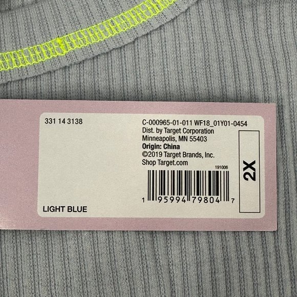 Wild Fable Women's Size 2X Long Sleeve Slim Fit Baby Ribbed Tee Shirt Blue New - Picture 4 of 13